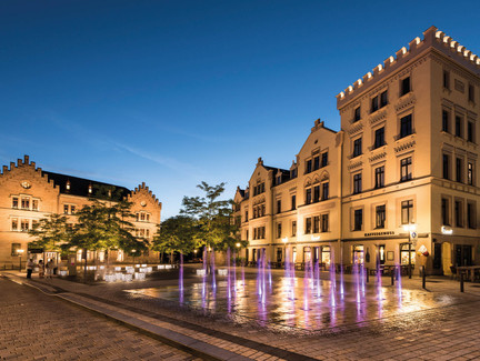 Albertsplatz in Coburg bei Nacht