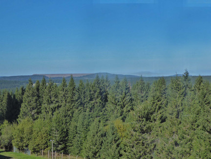 Blick auf das Oberbecken des Pumpspeicherwerkes Goldistal