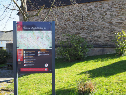 Information board about the hiking trails of the region