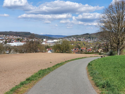 Blick auf die Rödentaler Stadtteile Oeslau, Einberg und Mönchröden