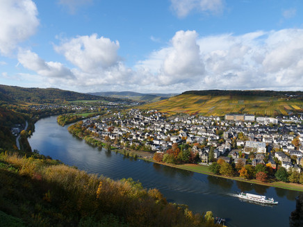 Autumn - View from the castle over Kues and the Mosel