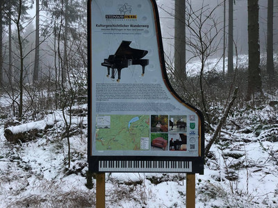 Information board on the Steinway Trail