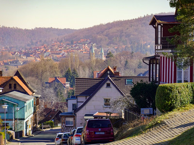 View from Bad Suderode to the collegiate church Gernrode