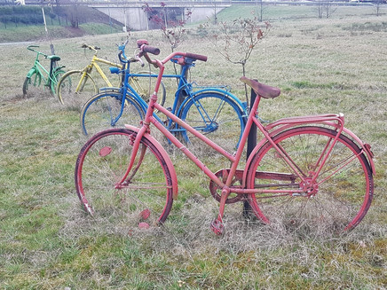 Entrance to Esch with bikes