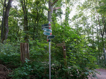 Wegweiser zu Beginn der Tour