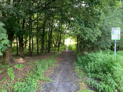 Ende des Grenzwanderwegs R2 zwischen Almerswind und Weißenbrunn