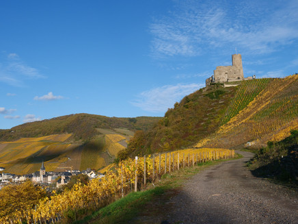 View of the castle and Bernkatel in autumn