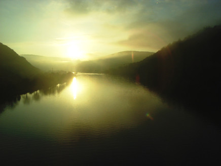 Morgenstimmung auf der Bullayer Doppelstockbrücke