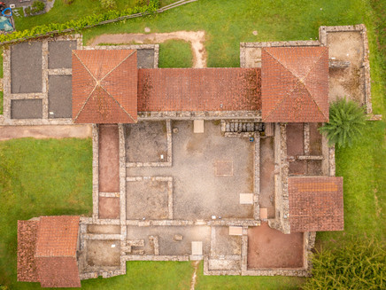 Drohnensicht auf die Römische Villa bei Mehring