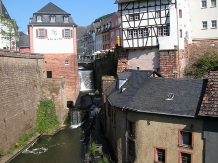 Saarburg with waterfall