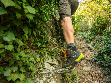 Climbing section on the Collis steep route