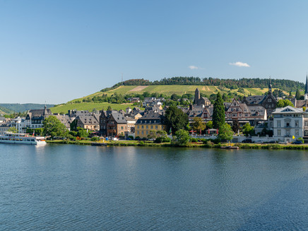 Blick auf Traben Trarbach vom Mosel-Radweg