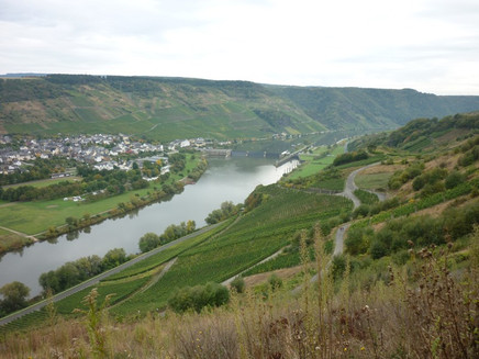 The weir and the village of Wintrich