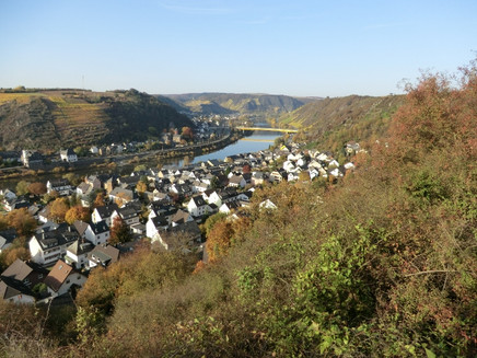 Blick von der Mönch-Felix-Hütte auf Niederfell und Kobern-Gondorf