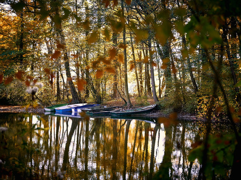 Boote im See des Steinfurter Bagno-Parks