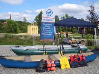 Neißeterrassen von Guben - Bootsvermietung der Firma expeditours