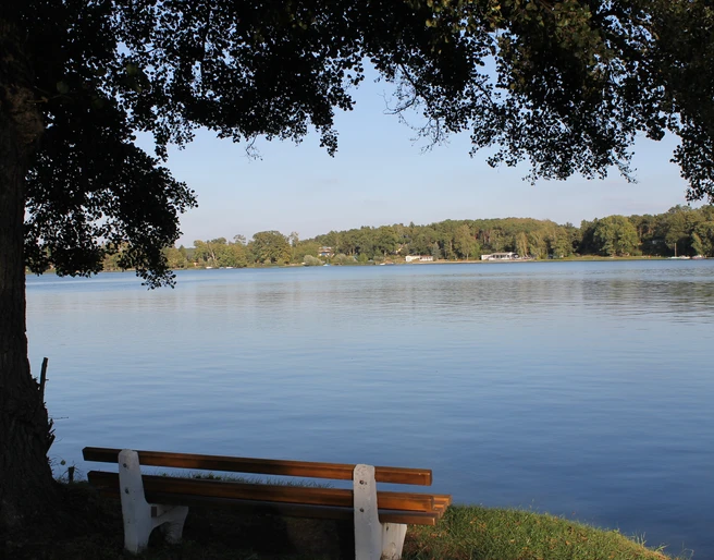 Sitzbänke mit Blick auf den See