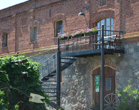 Blick auf das Landgut in Kruge