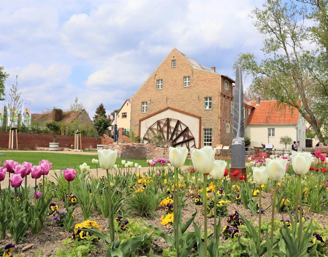 Wassermühle vom Mühlengarten aus gesehen