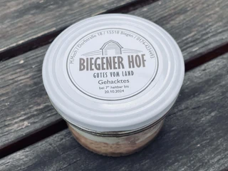 Wurstglas des Hofladens Biegener Hof