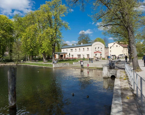 Blick auf die Woltersdorfer Schleusenbrauerei