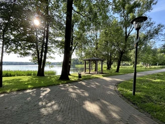 Radtour um den Scharmützelsee, durch den Kurpark Bad Saarow