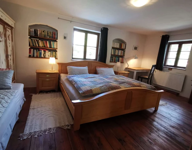 Schlafzimmer im Jürjens Hof im Schlaubetal