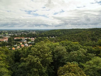 Blick in die Ferne vom Aussichtsturm auf dem Galgenberg
