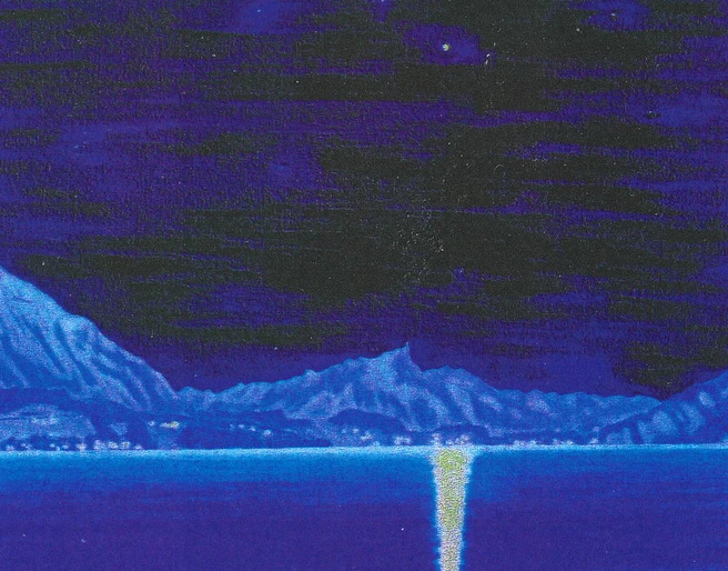 Mond über dem Thunersee H.U. Urwyler