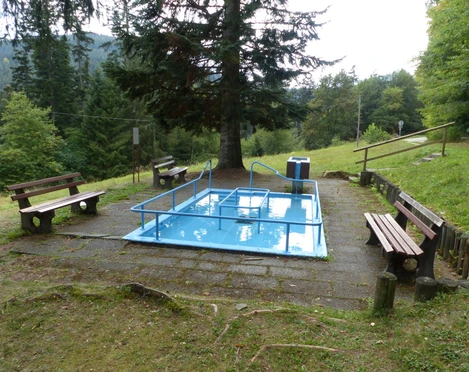 Die Wassertretstelle Silberberg in Huzenbach