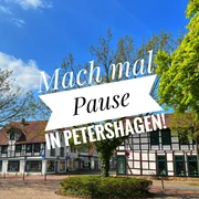 Symbolfoto.jpg Ein Platz mit historischen Fachwerkbauten, Bäumen und blühenden Sträuchern unter blauem Himmel.