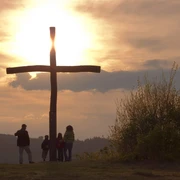 Gipfelkreuz Orenberg bei Sonnenuntergang