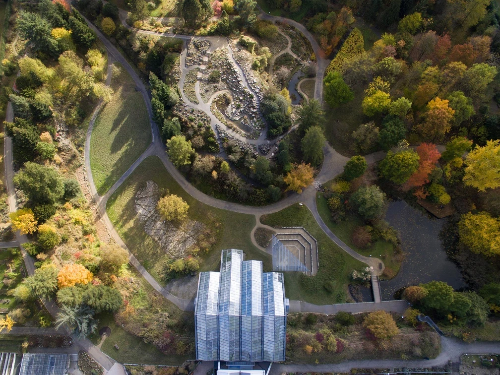 Botanische tuin Osnabrück Botanischer Garten Osnabrück von obenOsnabrück Botanical Garden from aboveBotanische tuin Osnabrück van bovenaf