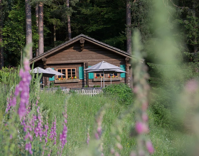 Blockhütte Außenansicht