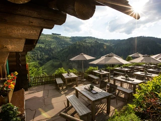 Terrasse Blockhütte