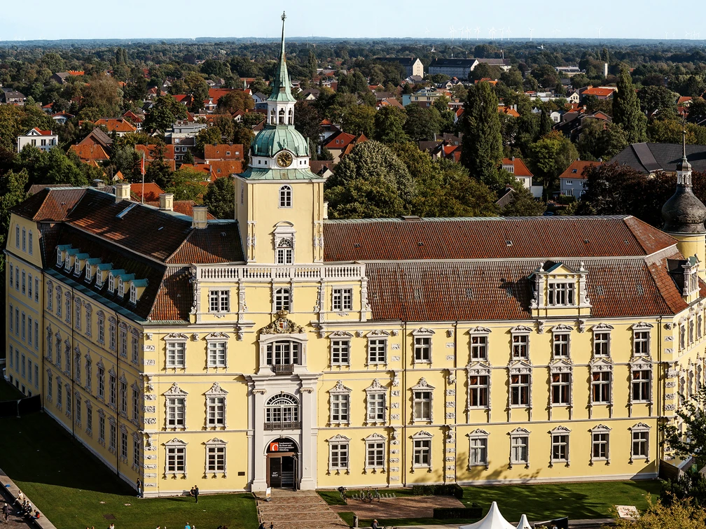 Oldenburger Schloss Luftansicht Ansicht des Oldenburger Schlosses von oben