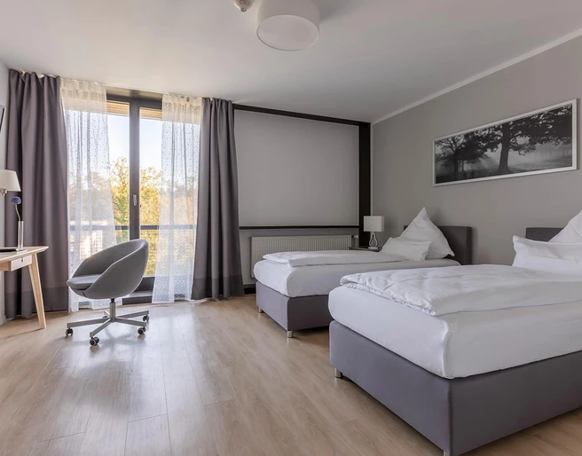 Gelbes Haus Doppelzimmer Einzelbetten1