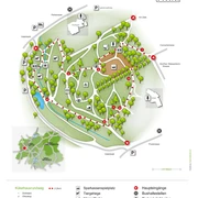 Parkkarte Herminghauspark in Velbert Der Herminghauspark in Velbert zeigt eine detaillierte Parkkarte mit Wegekennzeichnungen und Einrichtungen.