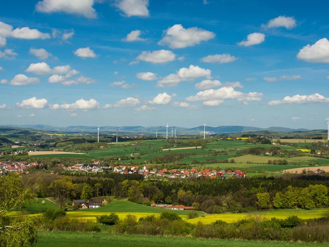Ausblick über Aerzen vom Hansaweg Ausblick über Aerzen vom Hansaweg