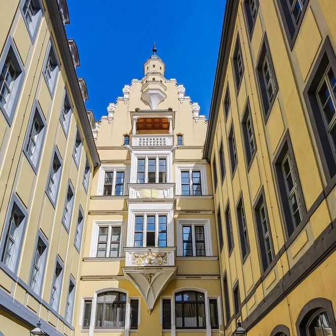 Innenhof von Barthels Hof - Gastronomie in Leipzig
