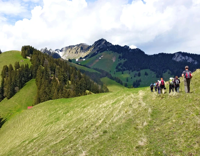Wandergruppe durchs Simmental