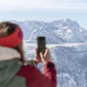 Blick von Laber Bergstation Skigebiet Laber Oberammergau Naturpark Ammergauer Alpen