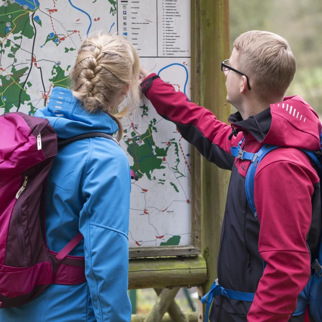 Infokarte in der Dahlener Heide - Wandern im Herbst in der Region Leipzig