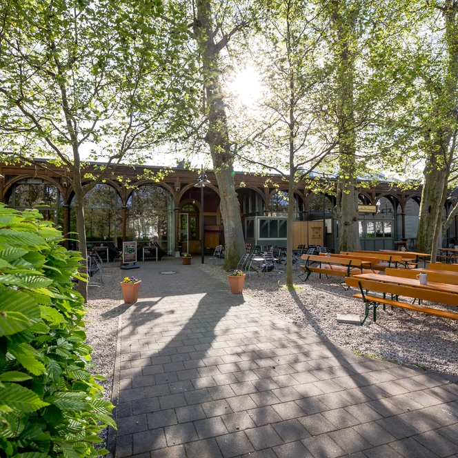 Biergarten des Restaurants Bayerischer Bahnhof für Ihre Tagung & Konferenz in Leipzig