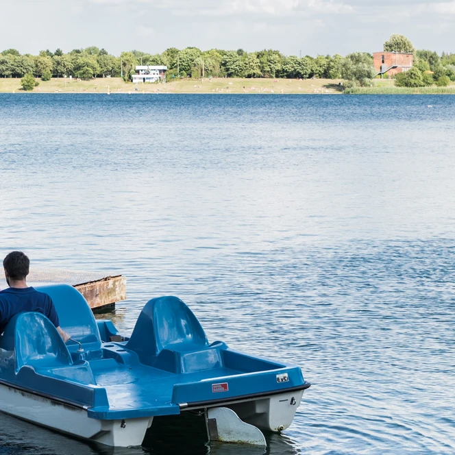 Tretbootausleih am Kulkwitzer See im Leipziger Neuseenland
