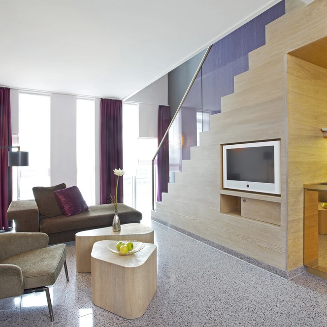 Wohnbereich der abito suites in Leipzig