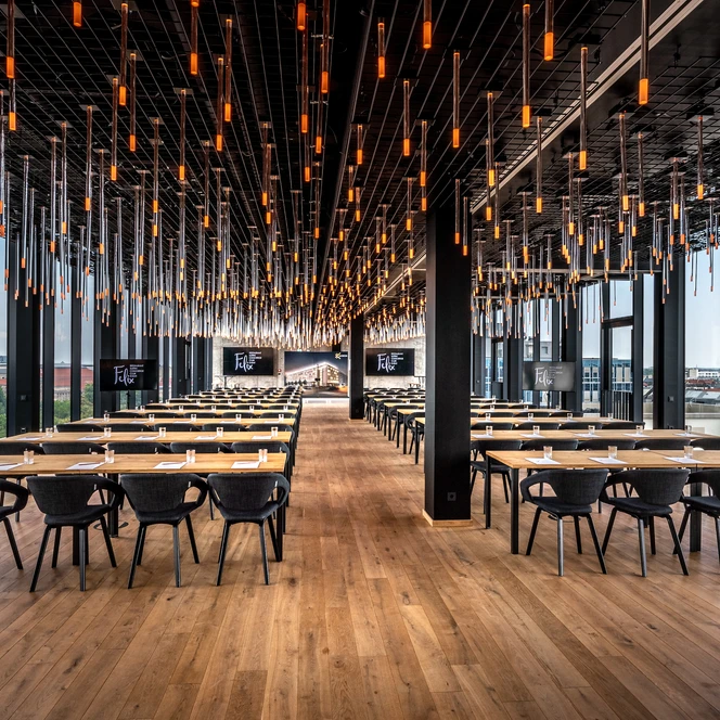 Meeting room Felix Club with parliamentary seating at the conference hotel Felix im Staycity Leipzig | Leipzig Convention Bureauing room Felix Club for your meeting & conference in Leipzig