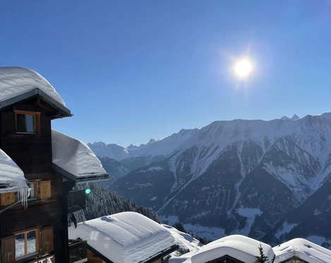 Ausblick Balkon Winter
