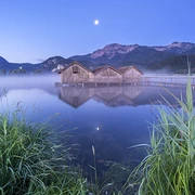 Bootshütten am Kochelsee, Oberbayern Bootshütten am Kochelsee, Oberbayern
