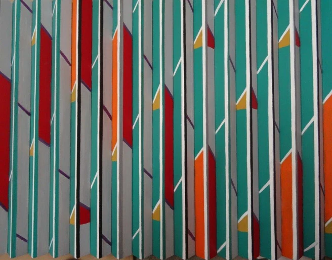 Christine Perzul - Verschiedene 'Ansichten Acryl auf Kantenhölzern.jpg